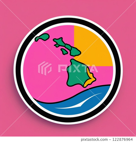 帶有夏威夷主題的簡單插圖 122876964