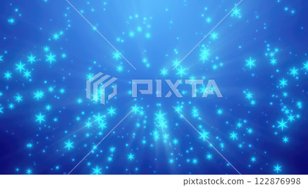 Bright blue stars scattered across a glowing blue background, creating a sparkling, celestial atmosphere Bright blue stars scattered across a glowing blue background, creating a sparkling, celestial atmosphere 122876998