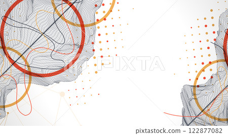 Trendy abstract wireframe background. Modern science or technology art elements. Surface illustration. 122877082