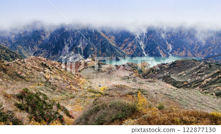 Beautiful autumn scenery in Tateyama Kurobe, Japan 122877130