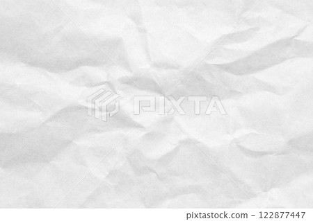Abstract white crumpled and creased recycle craft paper texture background 122877447