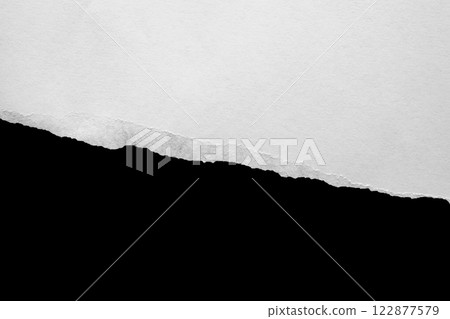 White ripped paper torn edges strips isolated on black background 122877579