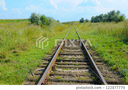 Old abandoned railway. Old abandoned railway. 122877770