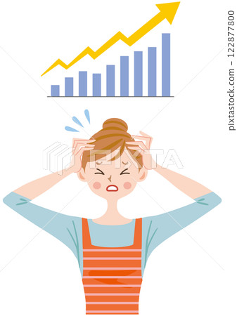 Housewives worried about rising prices, cost of living, and rising prices Housewives worried about rising prices, cost of living, and rising prices 122877800