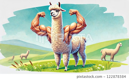 肌肉發達的羊駝是牧場的焦點！ 122878384