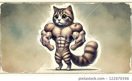A muscular, macho cat appears! 122878398