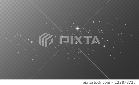 Glow dust. Bokeh light lights effect. Shimmering Dust. Bokeh Lights. Festive Designs.White png dust light. Spark overlay. Vector space stars png. Glowing stars on transparent 122878725
