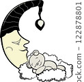 TEDDY BEAR AND MOON 122878801
