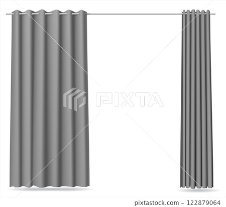 Set of gray curtain locker rooms 122879064