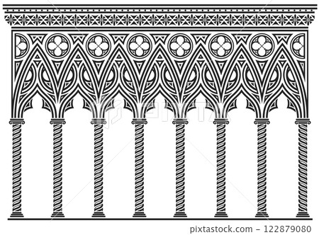 Gothic Arched Wall Background Wallpaper 122879080