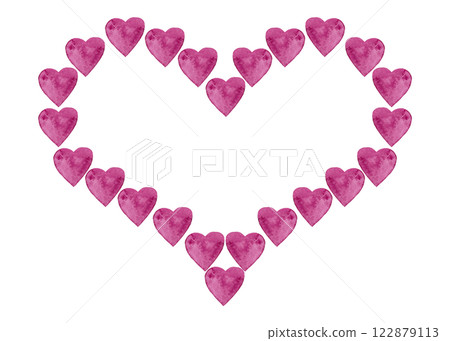 Pink heart. Watercolor isolated illustration for your design 122879113
