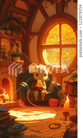 A scenic moment featuring a hiker on a wooded trail, surrounded by lush greenery and warm sunlight, capturing the awe of exploring nature beauty, banner 122879354