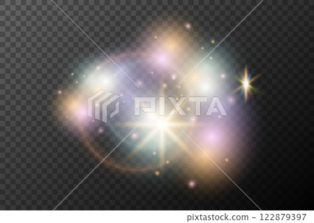 glowing neon circle line dots, round line design, abstract style on transparent background 122879397
