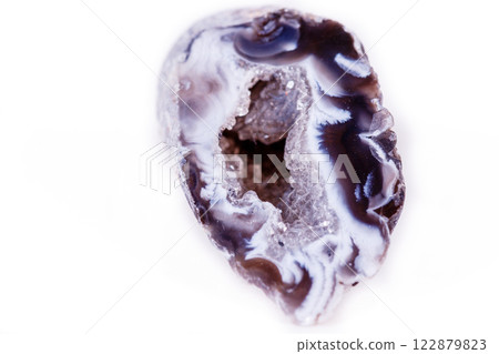 Macro mineral stone agate bud on white background 122879823