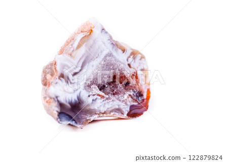 Macro mineral stone agate bud on white background 122879824