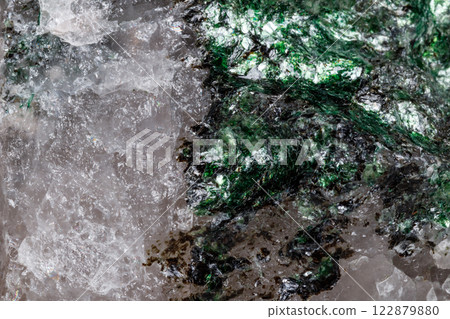 Macro mineral stone Fuchsite on a white background 122879880