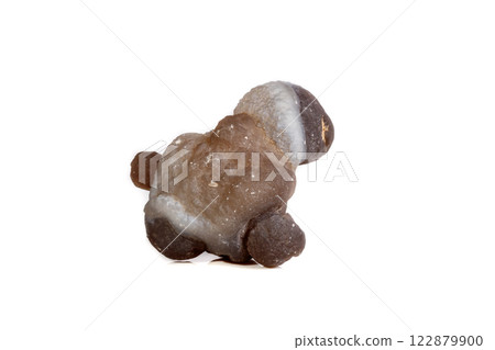 Macro mineral stone Chalcedony, Chalcedony screed on a white background 122879900