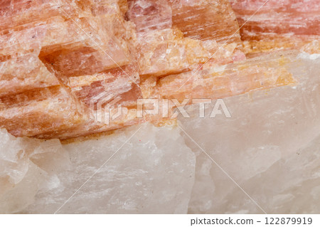 Macro mineral stone Tourmaline in the breed a white background Macro mineral stone Tourmaline in the breed a white background 122879919
