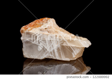 Macro mineral stone Moonstone a black background 122880002