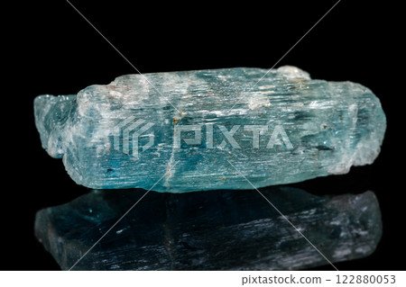 macro mineral stone aquamarine on a black background macro mineral stone aquamarine on a black background 122880053