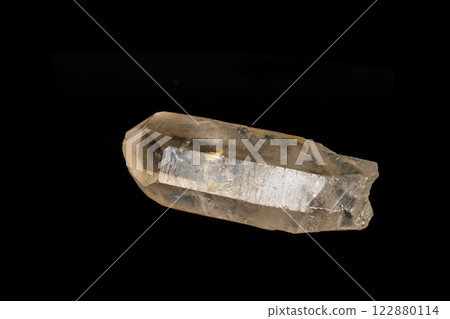 Macro mineral quartz stone on a black background Macro mineral quartz stone on a black background 122880114