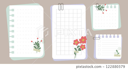 Bullet journal template. Weekly, daily planer. Mental health planer.  122880379