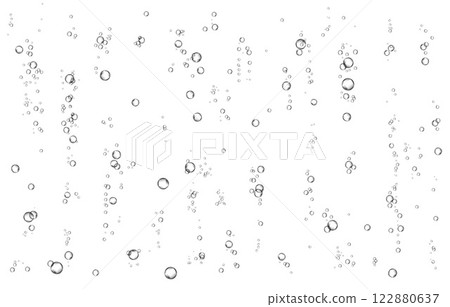 Oxygen air bubbles  flow  in water on white  background. 122880637