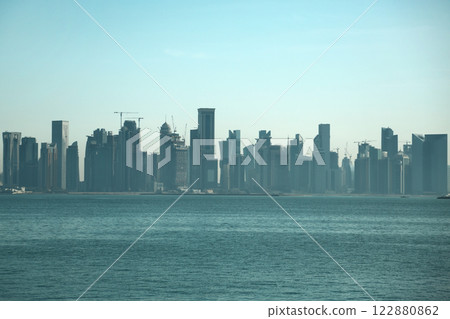 View on skyscrapers in Doha downtown, Qatar 122880862
