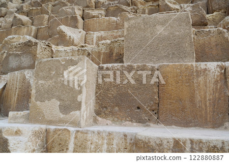 Blocks of Great Pyramid of Giza, Egypt 122880887