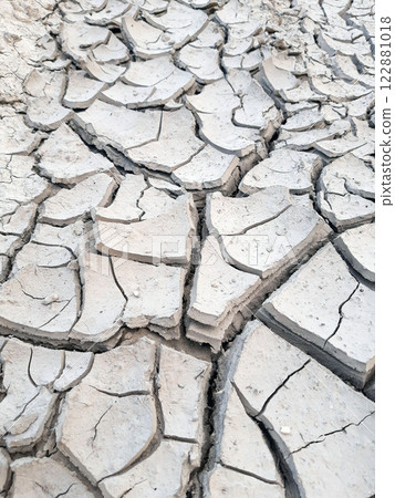 Cracked earth close up 122881018