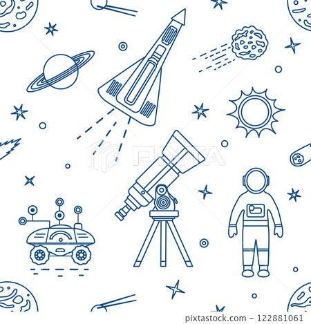 Space Pattern Telescope Planets Shuttle Galaxy 122881061