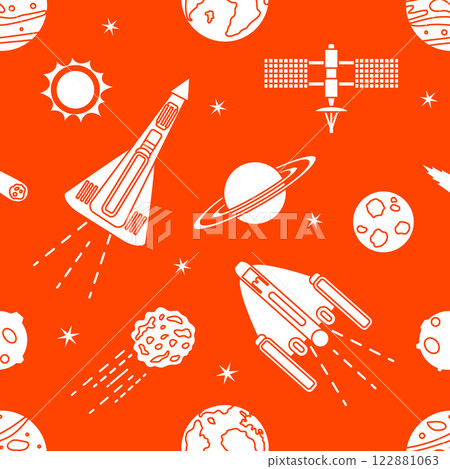 Space Pattern Telescope Planets Shuttle Galaxy 122881063