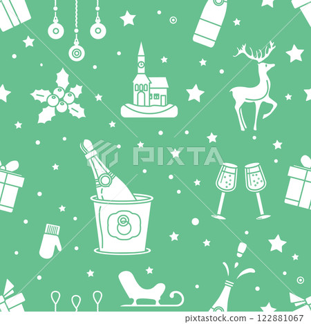 New year 2025 Christmas vector seamless pattern New year 2025 Christmas vector seamless pattern 122881067