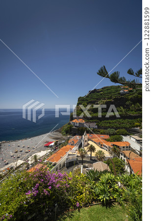 View of ponta do sol beach town in madeira portugal 122881599