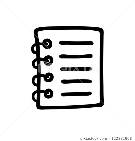 Doodle Notepad icon hand drawn with black line in freehand style Doodle Notepad icon hand drawn with black line in freehand style 122881968