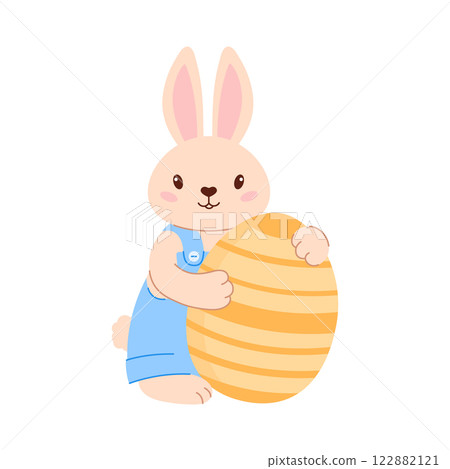 Cute Easter bunny with of Easter egg 122882121