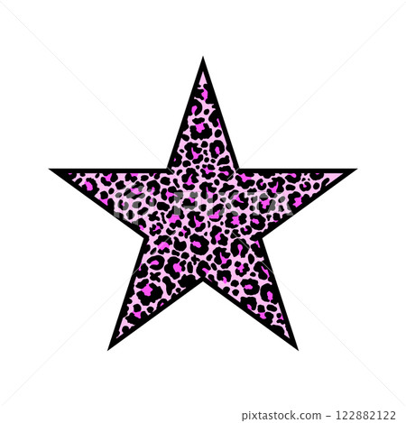 Star filled of leopard pattern. Star filled of leopard pattern. 122882122