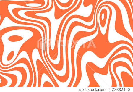 Abstract orange geometric lines curved in the form of waves. Vector illustration. Eps 10 122882300