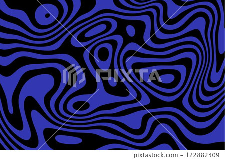 Abstract pattern with blue waves on black background. Vector illustration. Eps 10 122882309