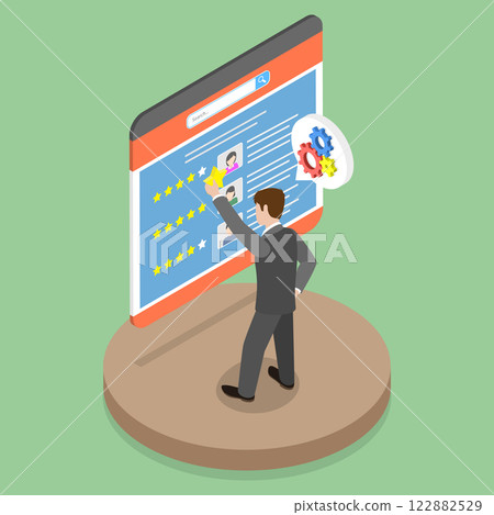 3D Isometric Flat Vector Illustration of Performance Rating, Employee Evaluation 122882529