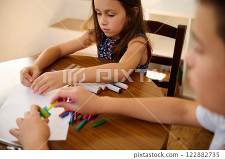 Children engaging in creative activities 122882735
