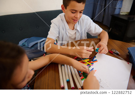Children Enjoy Drawing Together Children Enjoy Drawing Together 122882752