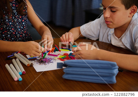 Children Engaged in Creative Art Play Children Engaged in Creative Art Play 122882796