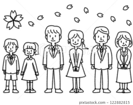 Family members attending the entrance ceremony 122882815
