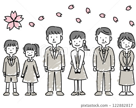 Family members attending the entrance ceremony Family members attending the entrance ceremony 122882817