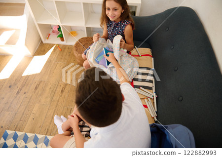 Children Playing Together at Home 122882993