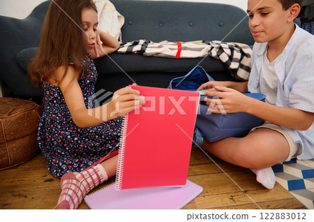 Children Preparing for Study Time Children Preparing for Study Time 122883012
