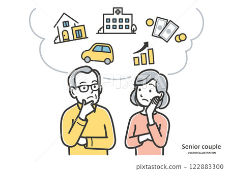 老夫婦思考他們的退休生活方式 122883300