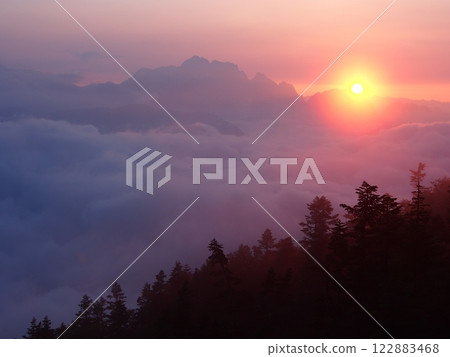 Evening view of Mount Tsurugi from Mount Kashima Evening view of Mount Tsurugi from Mount Kashima 122883468