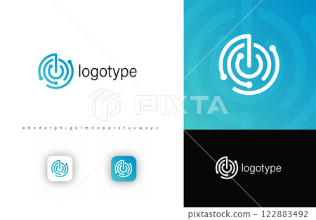 Abstract radar and lock-inspired technology logo symbolizing security, digital protection, and connectivity. Ideal for cybersecurity, IT, fintech, and smart tech branding. Vector illustration Abstract radar and lock-inspired technology logo symbolizing security, digital protection, and connectivity. Ideal for cybersecurity, IT, fintech, and smart tech branding. Vector illustration 122883492